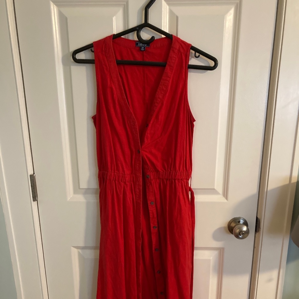 Red Linen Izod Summer Dress